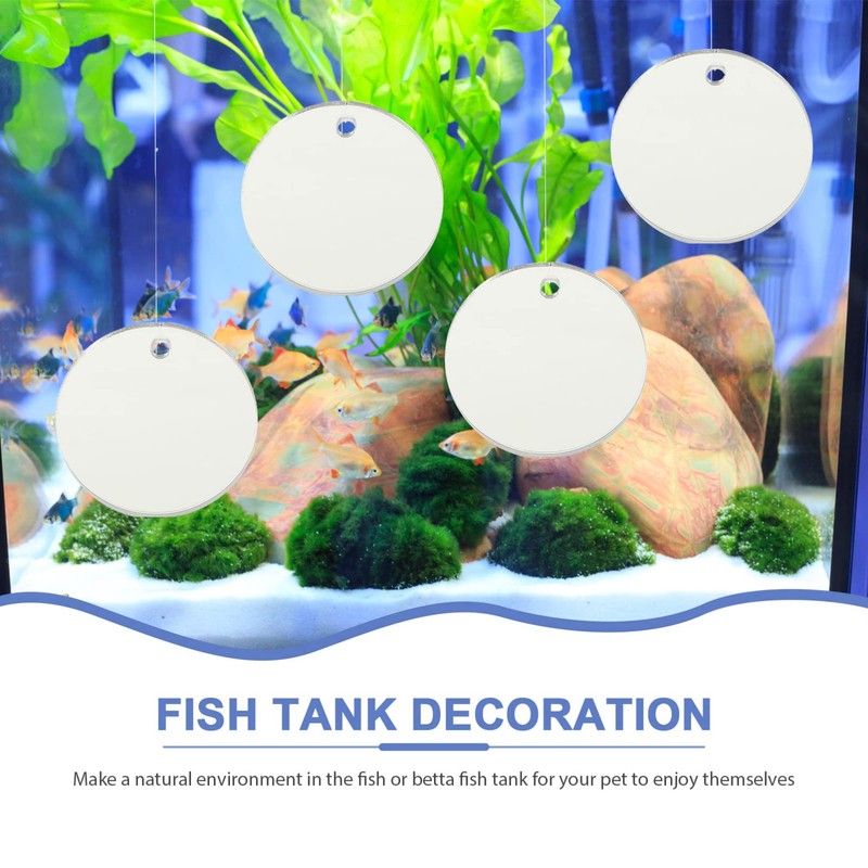 ULTECHNOVO 4pcs Floating Double-Sided Betta Fish Training Mirrors Aquarium Accessories
