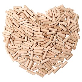 Yuechenggui 300 Pcs Wooden Dowels Pins, Mixed Pack of Wood Dowel Rods, with 3 Sizes of Diameter, 6mm, 8mm, 10mm, Each Size 100 Pcs, Ideal for Furniture, Professional Carpenter, DIY, Craft Project