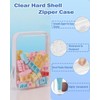 FEWOMAT 2 Pack Clear Hard Shell Zipper Case, Clear Plastic