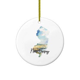 States Watercolor New Jersey Ornament | Decorative XMAS Tree Ornament Gift