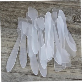 SAFIGLE 50Pcs Transparent Makeup Spatula DIY Cosmetic Spatula Tools for Cream Lotion and Facial Masks for Skincare Application and Beauty Sampling