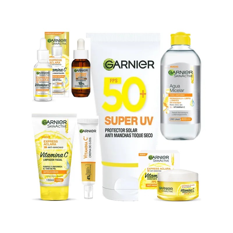 Kit Garnier Express Aclara Super Uv Toque Seco 7 Productos