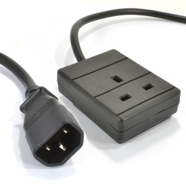 kenable IEC C14 to 1 Way Gang UK Mains Sockets Lead UPS Power Supply 0.5m [0.5 metres]