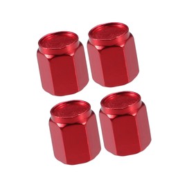 REPAIROCK Universal Car Tire Valve Stem Caps, Valve Stem Covers for Car SUV Bike Trucks Motorcycles, Aluminum Alloy, Red, 4 Pcs Auto Replacement Parts