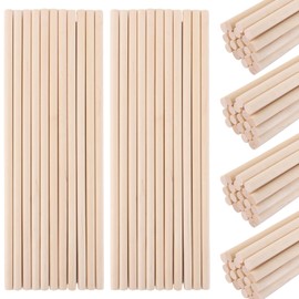 FVIEXE 100PCS Wooden Dowel Rods, 3/8 Inch x 12 Inch Unfinished Hardwood Rod Sticks for Crafts and DIYers