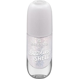essence gel nail colour 18 dazzling shell, long-lasting nail polish, quick-drying, colour-intensive, shiny, vegan, glittering white, 8 ml