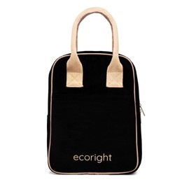 Eco Right - Bolsa de almuerzo aislada para mujer, lonchera de trabajo para hombres, adultos (beige y negro)