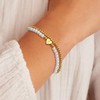 Gold Initial Bracelet for Women Trendy Gold Pearl Bracelet Stack