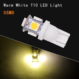Sago 10x warm white(yellowish) LED Replacements for Malibu Landscape Light 5 Led/smd Per Bulb 194 T10 T5 Wedge Base work with both AC-DC 12v