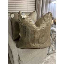 Callisto 1-NWT CALLISTO  PIPER ACRYLIC GOLD CHUNK WOVEN KNITTED DECORATIVE PILLOW