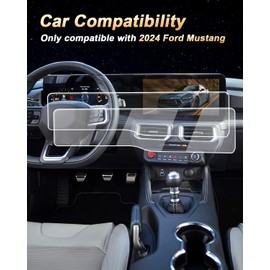 Screen Protector 2 Pcs For 2024-2025 Ford Mustang, Nano-film 12.4-Inch Dashboard+13.2-Inch Navigation Screen Protector for 2024-2025 Mustang(EcoBoost Premium/GT Premium/Dark Horse Premium/Dark Horse) Accessories - Easy to Install