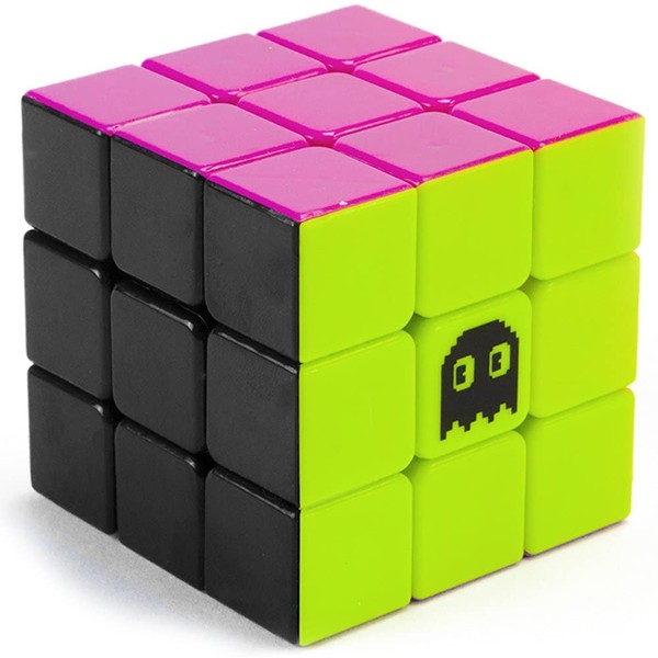 3 x 3 Stickerless Neon 80s Mod Puzzle Cube - Cool Fidget Toy Engineered for Fun & Speed Solving - Game & Desk Gadget for Adults and Kids - Party Favor, Stocking Stuffer, Stress Relief Activity