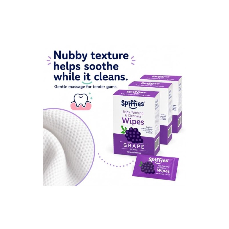 Toothwipes, Grape Wipes, 20-Count ( Pack of 3) ( Pack