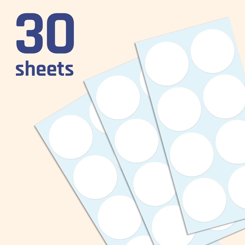240 Pieces - White Large Circle Round Stickers, 5cm
