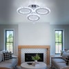 diisunbihuo LED Crystal Ceiling Light 13x3.5 Inches 3 Rings Crystal