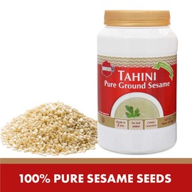 Baron's Pure Tahini Sesame Paste | Rich Creamy Taste for Hummus, Dips & Baba Ghanoush | Kosher, All-Natural, Keto-Friendly Ground Seeds | Vegan, Non-GMO, Gluten- & Peanut-Free | 2 Jars of 16 Oz.