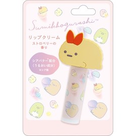 San-X Sumikko Gurashi Lip Cream with Mascot Fluffy Tail (Strawberry Scent) FE41004 H3.0 x W1.6 x D1.0 inches (75 x 40 x 25 mm)