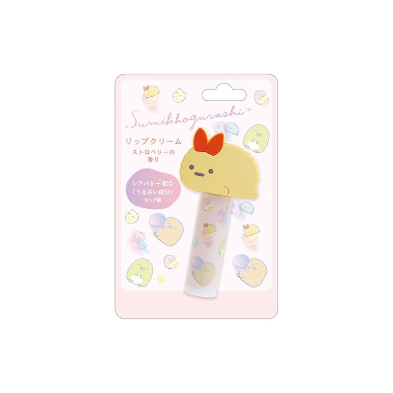 San-X Sumikko Gurashi Lip Cream with Mascot Fluffy Tail (Strawberry