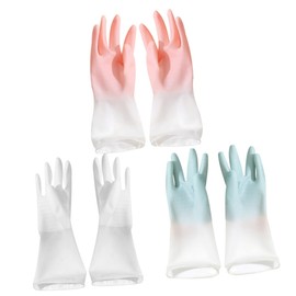 SHOWERORO Long Lasting Material Dishwashing Gloves 3 Sets of Waterproof Kitchen Gloves for Laundry Housework Pet Care Multi-Use