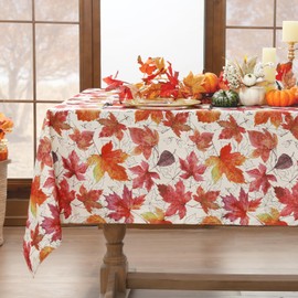 Softalker Fall Tablecloths Rectangle, Thanksgiving Table Cloths Autumn Harvest Maple Leaf Farmhouse Table Covers for Party Picnic Dinner Decor (60 x 120 Inch)