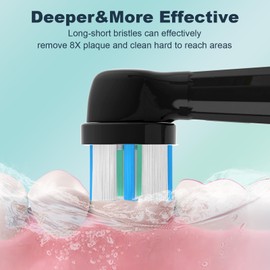 8PACK Replacement Toothbrush Heads Compatible with Oral B iO Series 2/3/4/5/6/7/8/9/10 Electric Toothbrush,Round Brush Heads for Gentle Gum Care & Deep Cleaning,Black