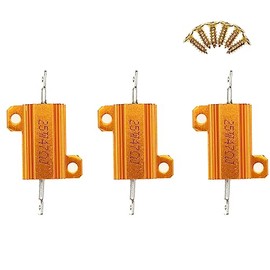 Pack of 3 25W 47 Ohm High Performance Wire Wound Resistor with Aluminium Housing and Screws