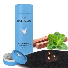 FLAMMUL Ink Aloes Sand Candles Sandalwood Scented Refillable Wax Lasts Up to 120 Hours 18 Oz Black Pearled Candle with 30 Wicks - Smooth and Clean Burning for Candle Making
