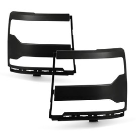 AKKON - Fits 2016-2018 Chevy Silverado 1500 2019 Silverado 1500 LD Black Headlight Trim Bezel Cover Pair Left+Right