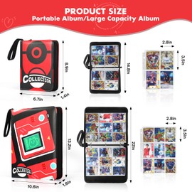 Card Binder with Sleeves, 9-Pockets, 900 Pockets Card Holder with 50 Removable Sleeves and 4-Pocket with 25 Removable Sleeves-Can Hold 200 Cards, Card Storage Album (black and white)