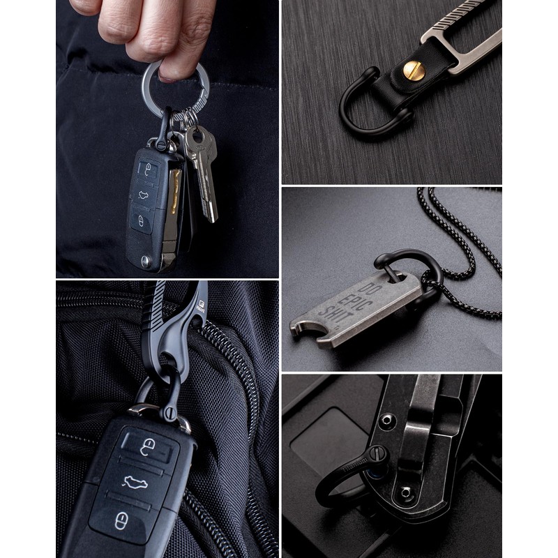 FEGVE Key Rings with Screw Shackle - Heavy Duty Strong
