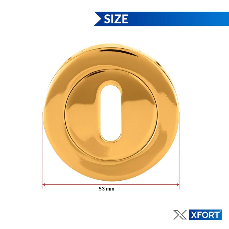 XFORT® 2 Pack Standard Escutcheons Polished Brass, Escutcheon Keyhole Cover,