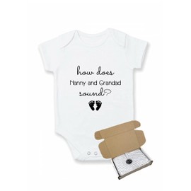 allaboutthebump How does Nanny and Grandad Sound? Baby Announcement Vest Bodysuit (Pregnancy Reveal) - Gift Wrapped with Box