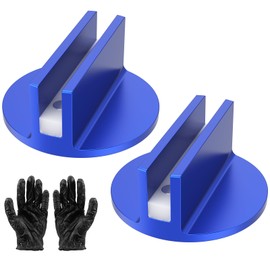 2Pcs Grooved Magnetic Jack Pad, Universal Nonslip Pinch Weld Jack Adapter, Aluminum Jacking Puck Pinch Weld Frame Rail Adapter-Slot Width 0.39 Inch, for Car SUV Truck Pickup Wagon Vehicles (2 PCS)