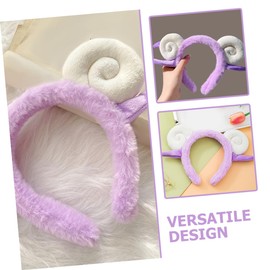 PACKOVE Adorable Sheep Ears Plush Hairband Cartoon Lamb Horn Headband for Parties Cosplay and Birthdays Lightweight and Easy to Wear for Loved