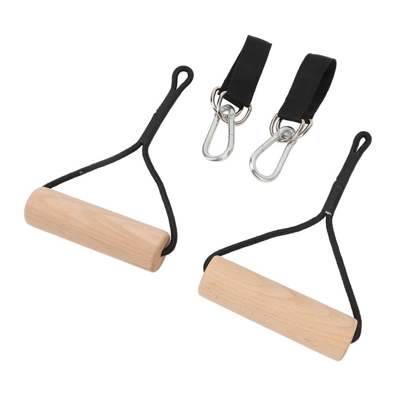 Wooden Gymnastic Rings Portable Pull Up Handles Arm Strength Trainer