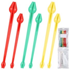 RoundFunny 6 Pcs Fish Hook Remover Tool Plastic Snelled Hook Disgorger Portable Unhook Extractor Tool for Fishing Gear Accessories(Red, Green, Yellow,7.09 x 0.87 Inches, 5.91 x 0.51 Inches)