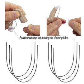 ECSiNG Pack of 20 0.4 mm Hearing Amplifier Cleaning Needle Useful Cleaning Tool for Hearing Aids Plastic Hearing Aids Cleaning Tubes Accessories Black