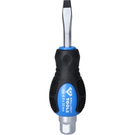 BRILLIANT TOOLS BT034803 Screwdriver with Impact Cap 6.0 x 38 mm, Slotted [Powered by KS Tools]