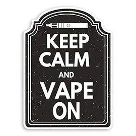 2 x 10cm Keep Calm & Vape Vinyl Stickers - Vaping Funny Joke Sticker #31375 (10cm Tall)
