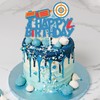 1 Pcs Glitter HAPPY BIRTHDAY Nerf Theme Cake Topper,Gun for