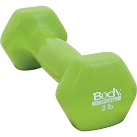 Body Sport Vinyl Coated Dumbbell Hand Weight, 1 Pound, Pink – Exercise & Fitness Dumbbell for Home Gym Equipment Workouts – Strength Training for Men & Women