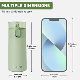 Exllena Small Water Bottle 150ml with Straw – Small Flask with One-Hand Open Design, Leak-Proof Locking Lid, 4-6 Hours Hot/Cold Retention and Portable for Coffee, Milk, or Any Beverage(Mint)