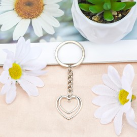 SHTALHST Heart Keychain,Silver Heart Keychain for Purse Backpack Handbag,Love Gift for Women Girlfriend Friends