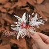 Edary Bridal Wedding Hair Comb Silver Butterfly Headpiece Blak Pearl