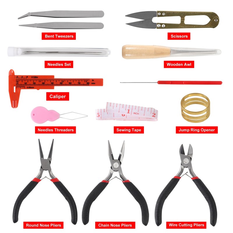ALMOCN 19pcs Jewelry Making Tools Kit with Zipper Storage Case