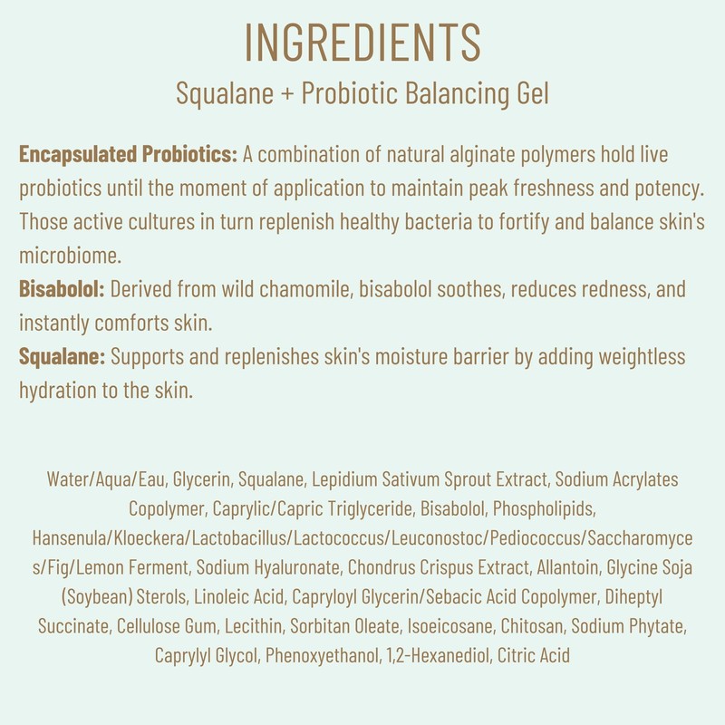 Biossance Squalane + Probiotic Balancing Face Gel Moisturizer - Advanced