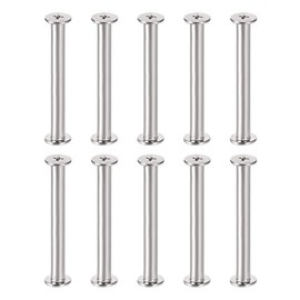 uxcell Screw Post Fit for 3/16"(5mm) Hole Dia, Female 4x40mm Belt Buckle Binding Bolts Leather Fastener Carbon Steel 10 Sets