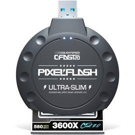 PixelFlash CFAST 2.0 Card Reader USB 3.0 SATA III 500MB/s Writer - Memory Card Reader for Leica URSA Alexa Mini Canon Phase One & More - CFast Card Reader Black