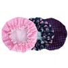 KissDate 3 Packs Double layer Shower Cap Waterproof Elastic Bath