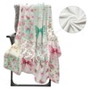 Newsely Boho Bow Floral Throw Blanket,51x59 Inch Reversible, Cute Retro